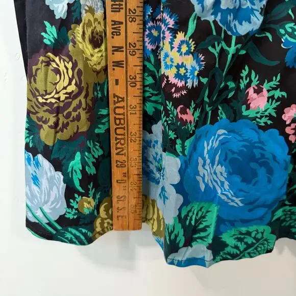 Tuckernuck Women's Verdant Floral Royal Shirt Dress Black Blue Large Garden EUC - Picture 7 of 11